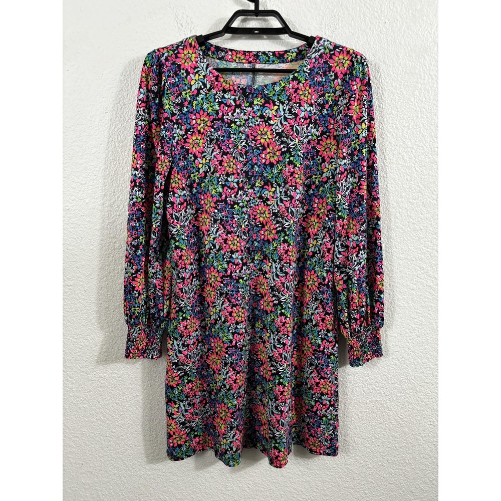 Lilly Pulitzer Diann Feeling Fantastic Dress M Multicolor Floral Long Sleeve